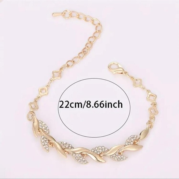 En Leaf Bracelet, European And American Fashion Bridal Jewelry Women Rhinestone - Picture 2 of 5